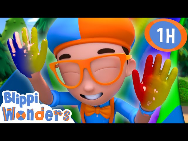 Blippi Learns To Paint a Rainbow🌈 Blippi Wonders | Learning | Cartoons For Kids | After School Club