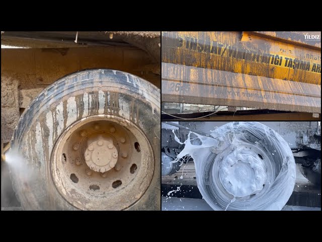 How to wash Muddy Excavation Truck with high pressure? Detailing Deep Clean 🤤 #asmr
