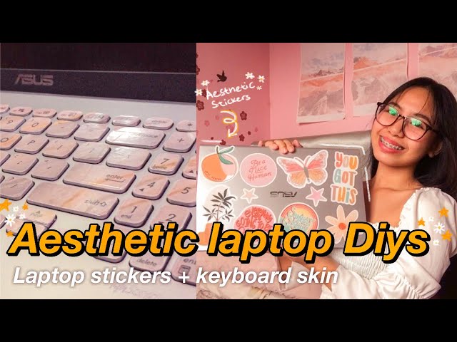 AESTHETIC LAPTOP DIYs I Diy laptop stickers and Diy keyboard skin