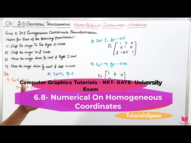 6.8- Numerical On Transforming A Triangle By Homogeneous Coordinates In Computer Graphics in Hindi