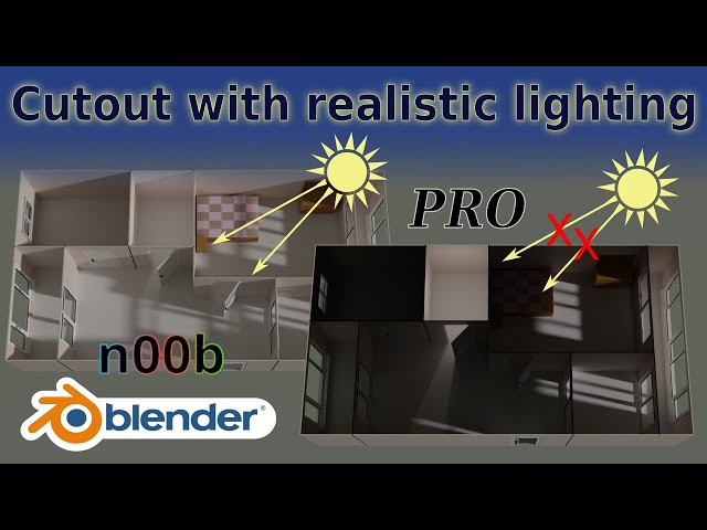 Make a cutout without letting the light shine in? - Blender Tutorial