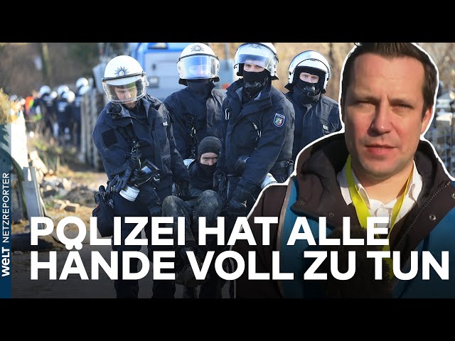 RASCHE RÄUMUNG: Massive Polizeikräfte greift durch - überwiegend passiver Widerstand in Lützerath
