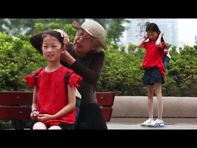 Little Girl Can't Tie Her Long Hair | Social Experiment