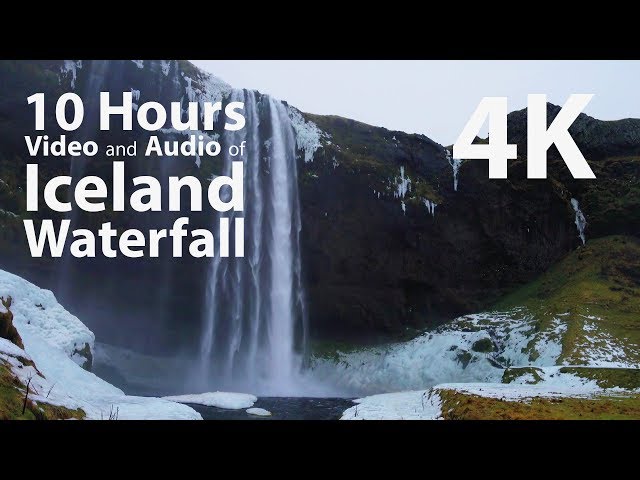 4K HDR 10 hours - Iceland Waterfall - relaxing, gentle, calming