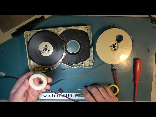 Work on a U-matic video cassette