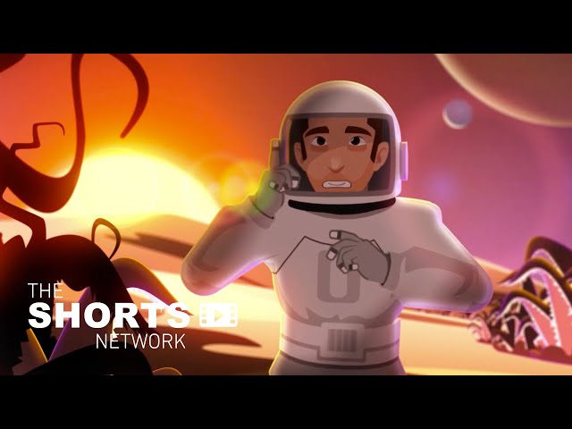 An astronaut is stranded on an alien planet with a lady robot. | Animated Short Film "Give Me Space"