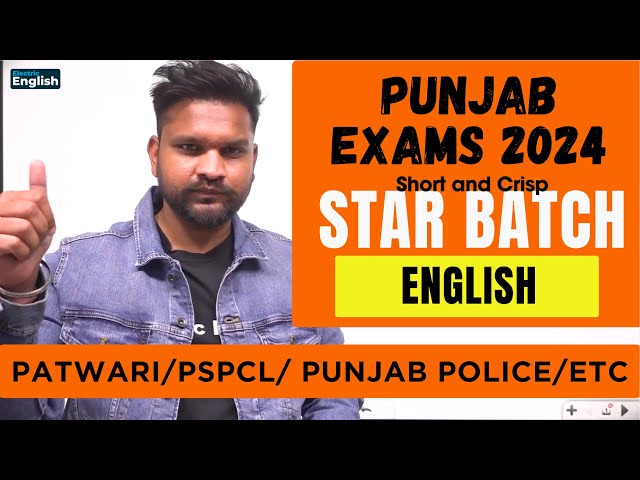 English STAR Batch✅ Punjab Exams 2024 || Patwari/ PSPCL/ Punjab Police/ VDO || Electric English