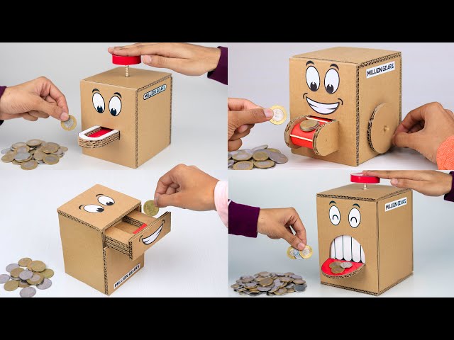4 Amazing Coin Banks From Cardboard | Amazing Cardboard Projects
