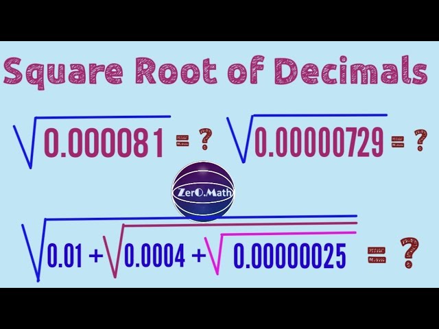how to find square root of decimal number | square root trick | Zero Math