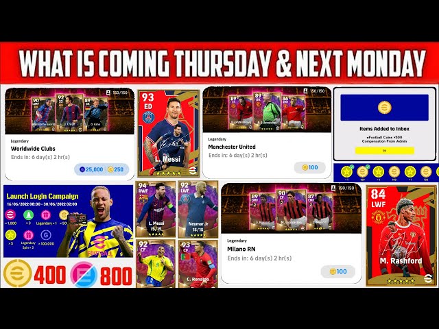 Free Rewards Tomorrow | New Update | New Ambassador Packs & Events In eFootball 2022 Mobile