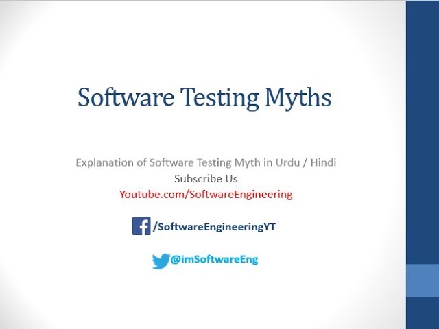 software testing myths and realities - Urdu /Hindi | Software Engineering