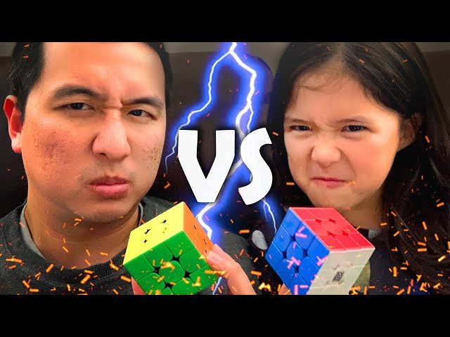 DAD vs 7 YEAR OLD DAUGHTER | Rubik's Cube Head to Head Challenge!!