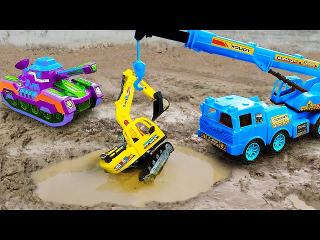 JCB excavator, crane car, tree planting dump truck gadi wala cartoon