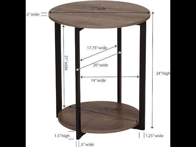 Easy Assembly of Wooden Side End Table by Household Essentials