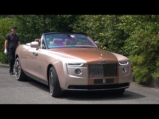 MOST EXPENSIVE New Car in the World $28,000,000 Rolls-Royce Boat Tail driving!
