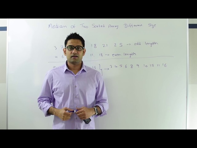 Binary Search : Median of two sorted arrays of different sizes.