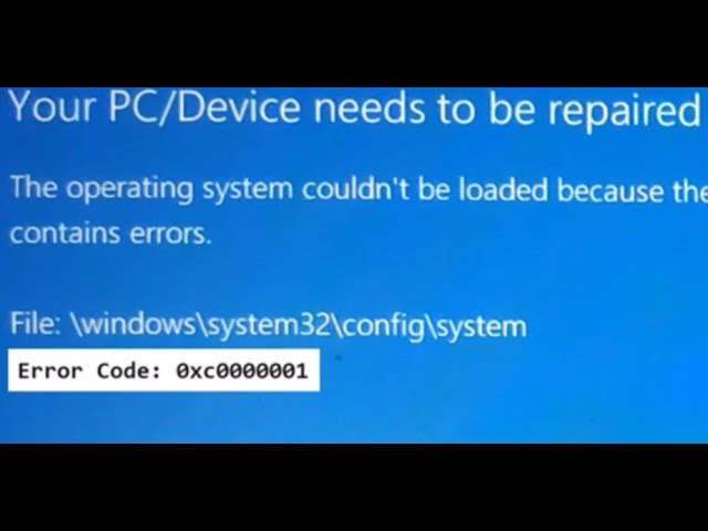 Your PC/Device needs to be repaired, Error Code: 0xc0000001 on windows 11,10, Fixed