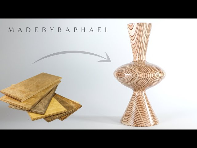 WOODTURNING - Birch Plywood Vase / Toczenie w drewnie
