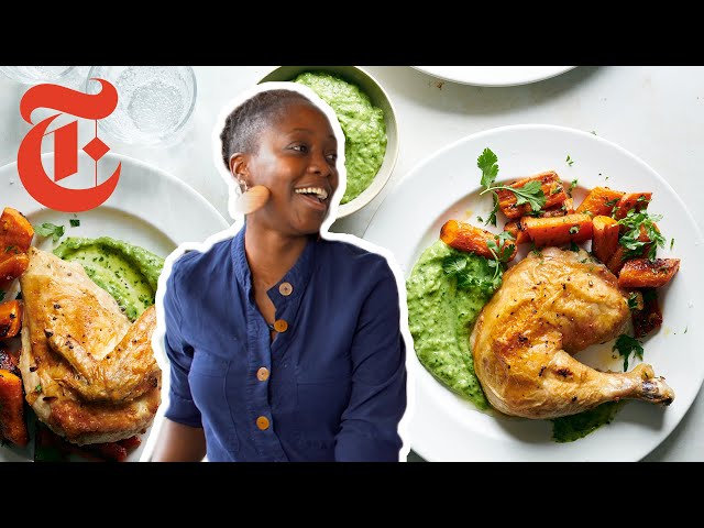 Crispy Garlic Chicken With Creamy Guasacaca Sauce | Yewande Komolafe | NYT Cooking