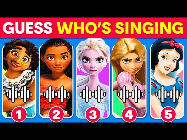 Guess Who's Singing 🎤🎙️| Disney Song Quiz Challenge | Snow White, Moana, Elsa, Rapunzel, Mirabel
