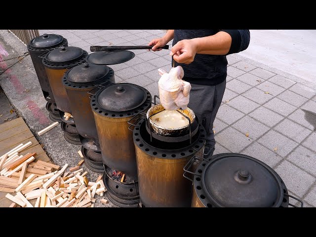 Briquette Stove Roast Chicken Soup - Taiwanese street food