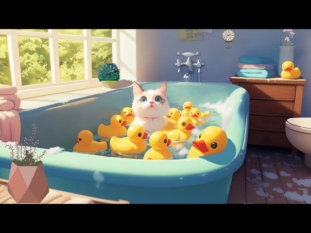 Lofi With My Cat || Cat & Funny Bathtub 😹🛁Fresh summer is coming [ Lofi hip hop - Lofi chill ]