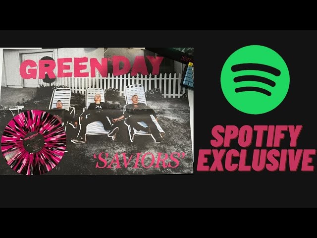 Green Day Saviors Spotify Neon Pink With Black Splatter Vinyl LP