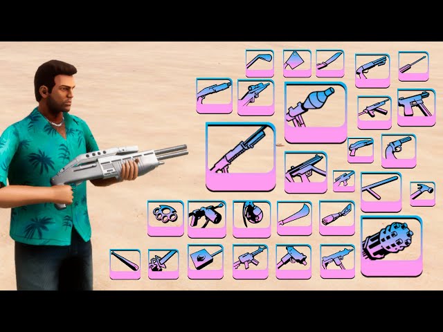All Weapons & Sounds of GTA Vice City - Definitive Edition in 56 Seconds
