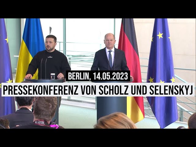 14.05.2023 Berlin Wolodymyr Selensky, Präsident der Ukraine: 2,7 Milliarden € Waffen-Deal mit Scholz
