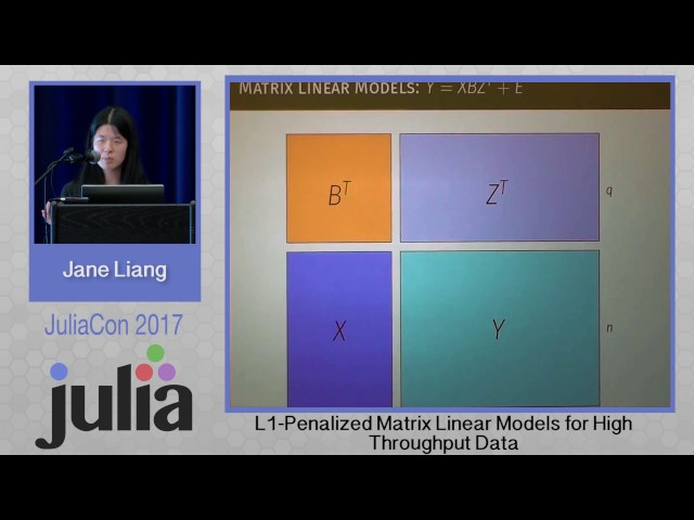 L1-Penalized Matrix Linear Models for High Throughput Data | Jane Liang | JuliaCon 2017
