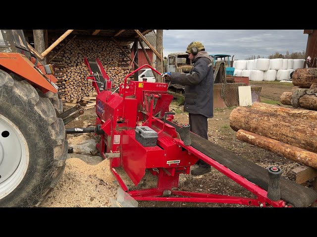 Firewood processing with Hakki Pilke 2X MTZ52 New Holland TD95D Sami Timber Grab #firewood #belarus