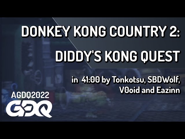 Donkey Kong Country 2 by Tonkotsu, SBDWolf, V0oid and Eazinn in 41:00 - AGDQ 2022 Online
