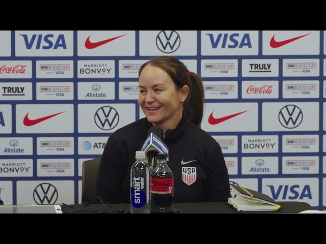 USWNT Head Coach TWILA KILGORE postgame; Team USA beat Japan in semifinals of the SheBelieves Cup
