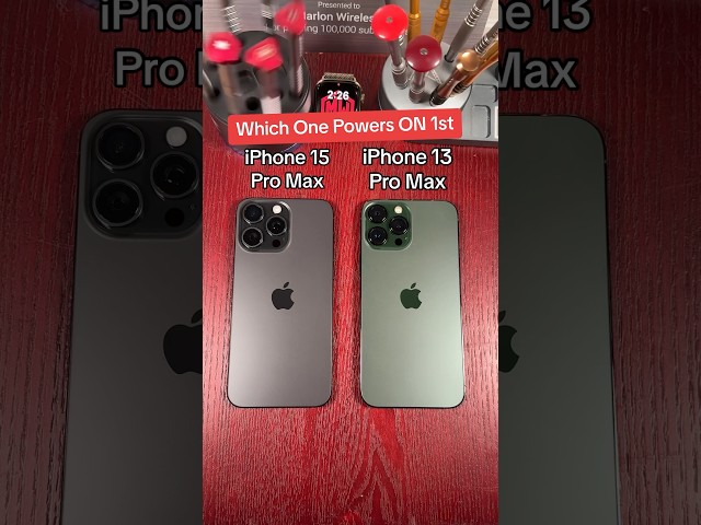 Which iPhone Powers ON first? iPhone 15 Pro Max VS 13 Pro Max       #iphone15 #reboot #poweron #tech