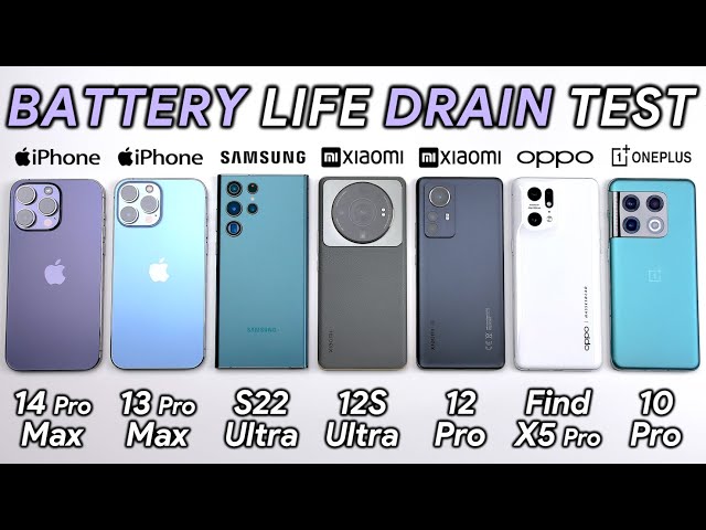 iPhone 14 Pro Max vs iPhone 13 Pro Max / Samsung / Xiaomi / OPPO / OnePlus Battery Life DRAIN Test!