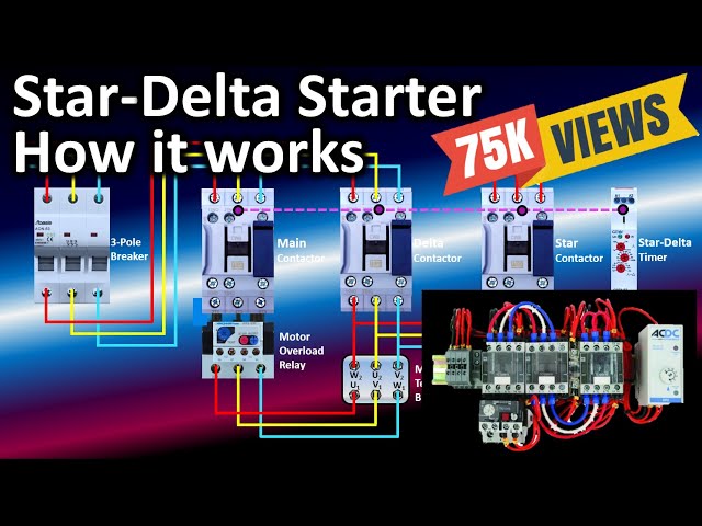 Star Delta Starter power wiring / Star Delta Connection / Star Delta Starter operation Explained