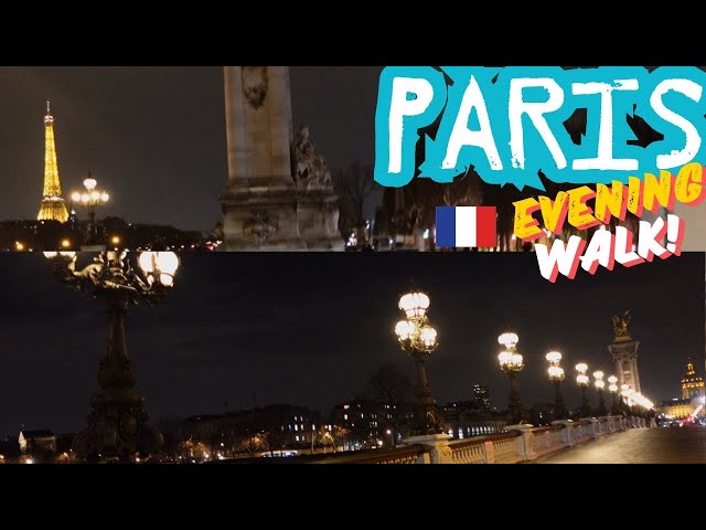 PARIS NIGHT WALK🇫🇷 : Champs-Élysées to Palais Longchamp (Eiffel Tower View)