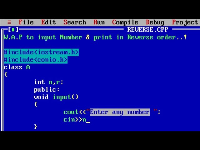C++ program to Reverse a Number using class | Reverse Number Program in C ++ using While loop
