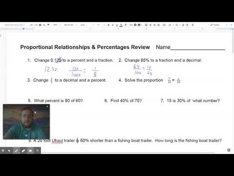 Proportional Relationships & Percentages Test Review (WPMS 7th Grade Math)