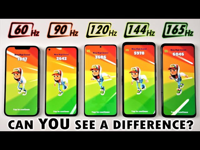 [Slow Motion] 165Hz vs 144Hz vs 120Hz vs 90Hz vs 60Hz - Smartphone Screen Refresh Rate Comparison