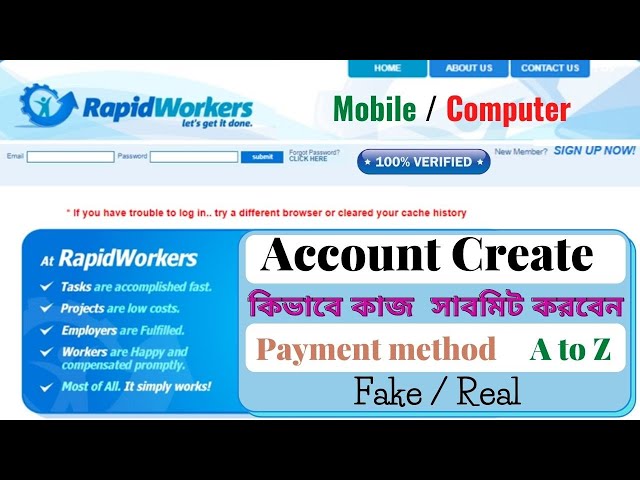 Rapidworkers bangla tutorial | How to earn money from rapidworkers | Rapidworkers create account