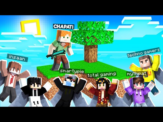 MINECRAFT SKYBLOCK BUT YOUTUBERS RISE EVERY 10 SECONDS