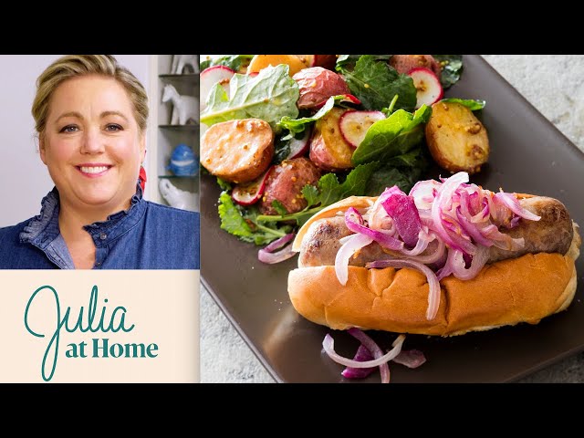 How to Make Sheet-Pan Bratwurst Sandwiches with Red Potato Salad | Julia At Home