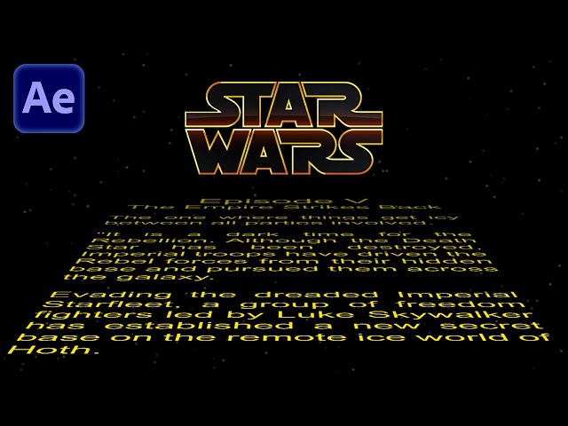 Star Wars Intro Title in After Effects [Tutorial Deutsch]