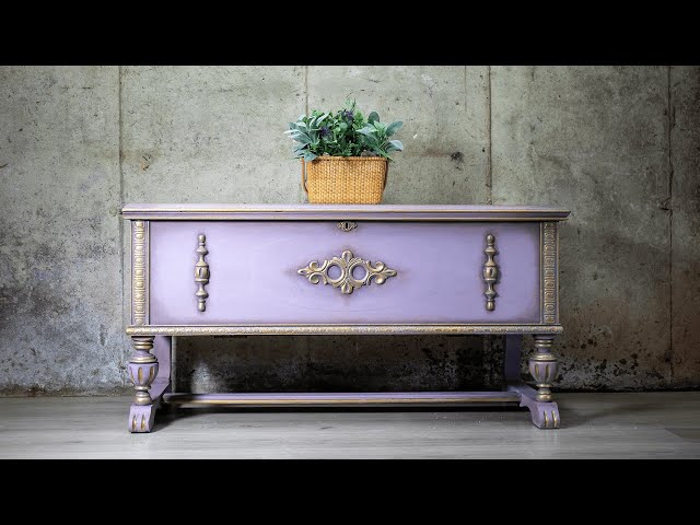 Painting the Purple Hope Chest ~ Furniture Makeover