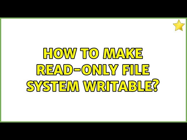 Ubuntu: How to make read-only file system writable?