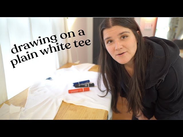 Drawing on a Shirt with Fabric Markers ~ Customizing a Plain White Tee