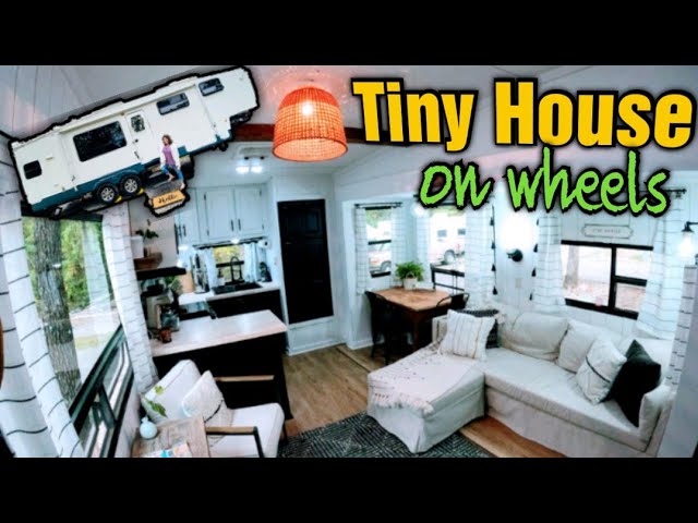 Modern TINY HOUSE on Wheels Renovation (5th Wheel RV Tour)