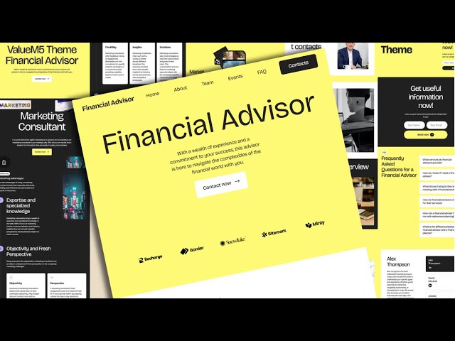 Financial Advisor Website Builder, Marketing Consultant Website template | ValueM5 for Mobirise