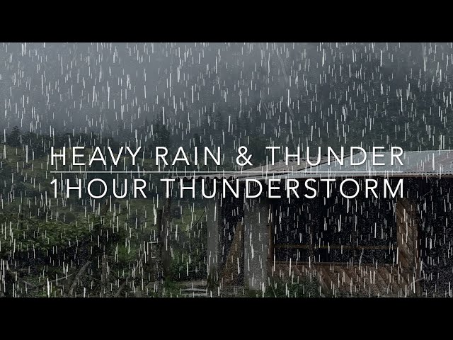 Mountain Thunderstorm - Heavy Rain & Thunder - Rain Sounds - 1 hour